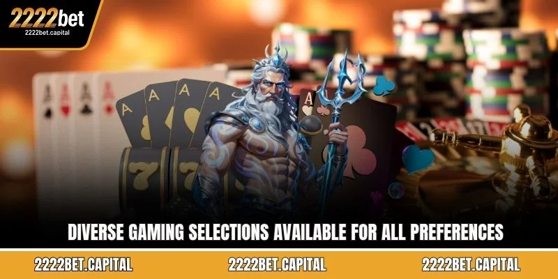 Diverse gaming selections available for all preferences