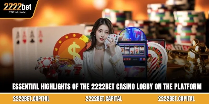 Essential highlights of the 2222BET Casino lobby on the platform