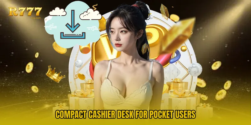 Compact cashier desk for pocket users